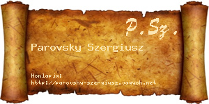 Parovsky Szergiusz névjegykártya
